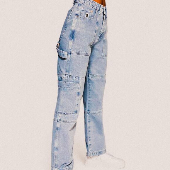 The Ragged Priest Combat Cargo Jeans – Cyber Grunge Streetwear Denim (Size 28) - Picture 1 of 8